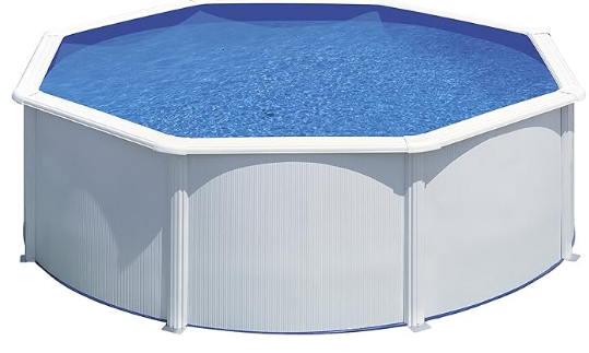 Piscina de Acero Elevada,Redonda con Aspecto Acero Blanco
Piscinas Desmontables para Jardín